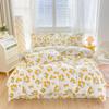 Комплект постельного белья с узором из лимонно-зеленых листьев, комплект из 3 предметов хлопкового постельного белья, мягкий, удобный, приятный для кожи, наволочки