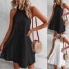 Summer Women Casual Sleeveless Mini Dress Loose O Neck Tank Beach Party Holiday Fashion Dress