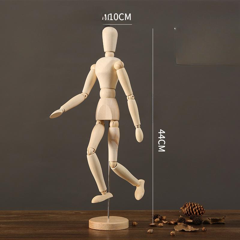 Figure Sketch Model Joints Can Be Moved Art Cartoon Sketch Human Figure Model Wooden Hand Tabletop Decoration