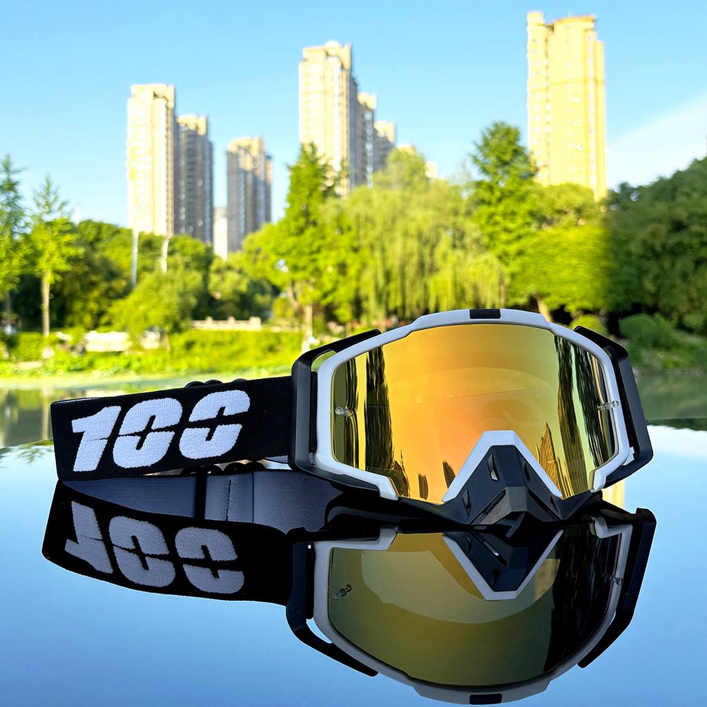 100 Motorcycle Goggles Dustproof Racing Glasses Windproof for Men & Women Motocross Cycling Skiing Outdoor Off-Road Bike Goggle