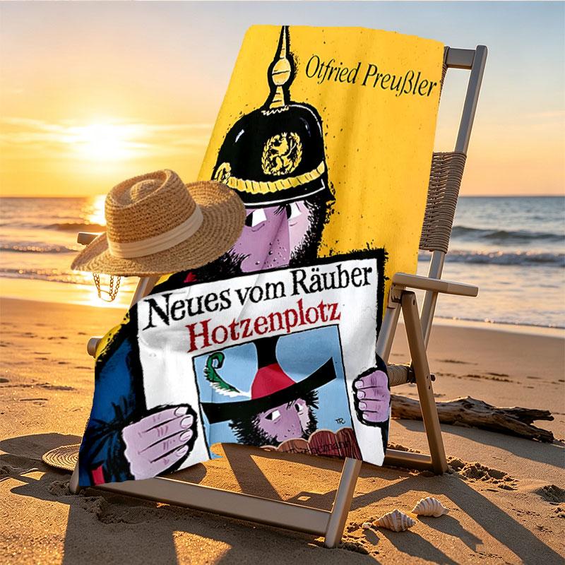 Der Rauber Hotzenplotz Print Beach Towel Design, Soft, Lightweight. for Home Bathroom, Spa, Pool, Yoga, Surfing, Camping, Gift for Family, Friend