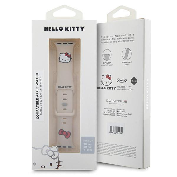 Hello Kitty Strap HKAWMSCHBLE Apple Watch 38/40/41mm beige/beige strap Silicone Kitty Head