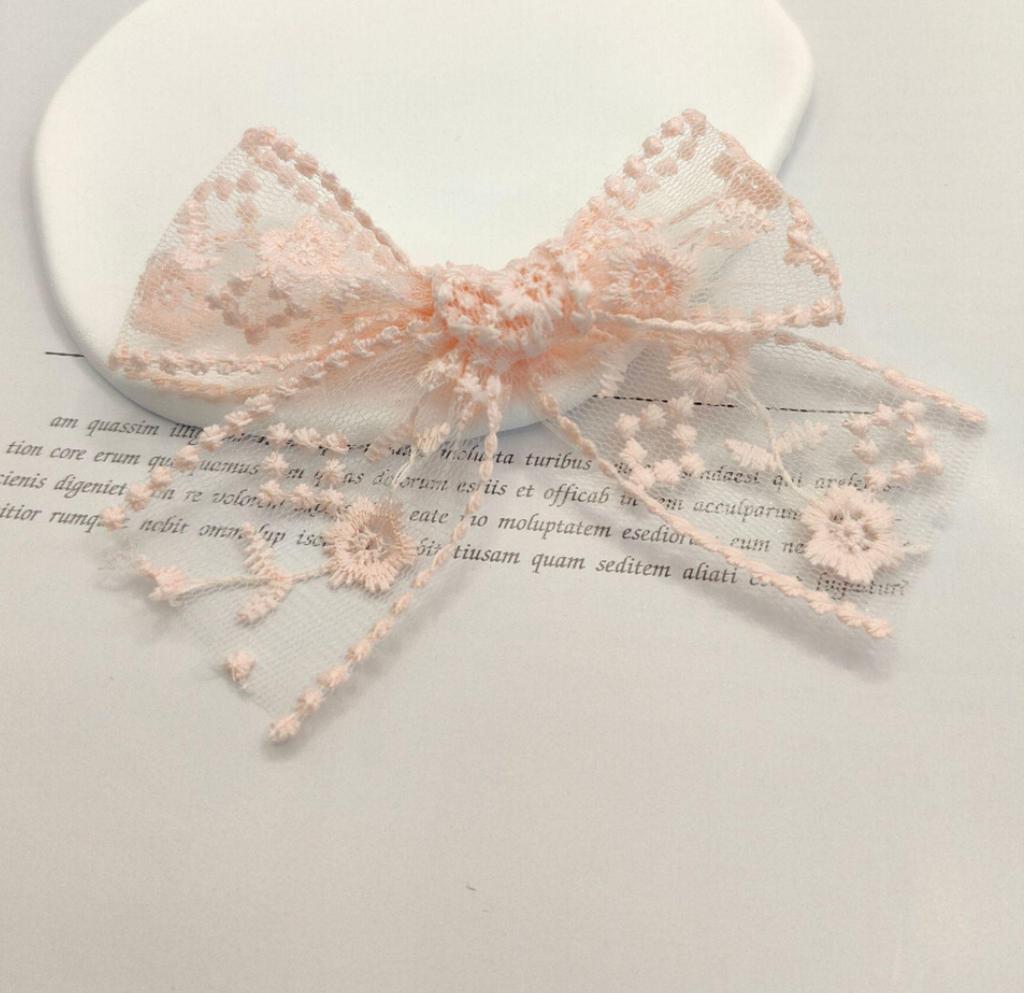 Сладкий темпераментный сетчатый кружевной бант для головы - аксессуары для волос и одежды своими руками