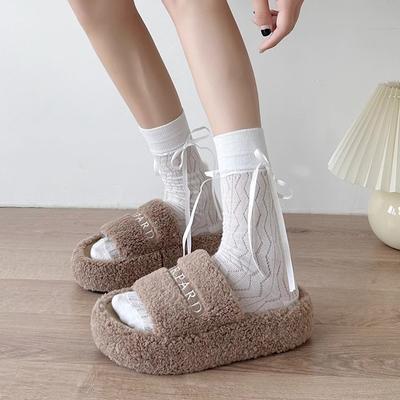 Популярные в интернете тапочки на толстой подошве, женские, 2025, новая осенне-зимняя модная модель, универсальные, для офиса, хлопковый моп