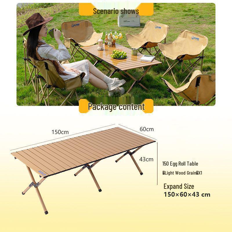 Портативный складной туристический стол и набор стульев-луна с сворачивающимся столом