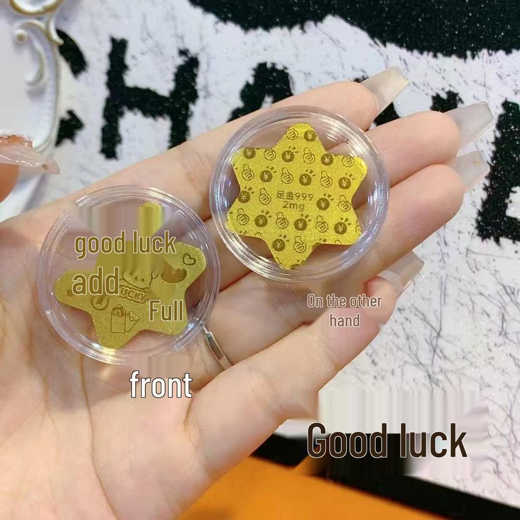 Золотая наклейка на телефон 999: Подвеска-шарм из золота 2 мг для процветания и успеха