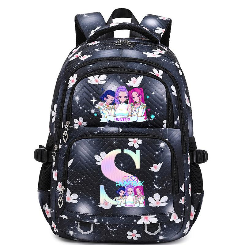 Animation Cartoon Letter Printing Large Capacity Shoulder Bag Lightweight Primary And Secondary School Students Leisure Schoolbag