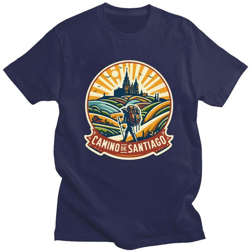 Custom Buen Camino De Santiago T Shirts for Men Pure Cotton Tee Tops Tshirts Tshirt Clothes