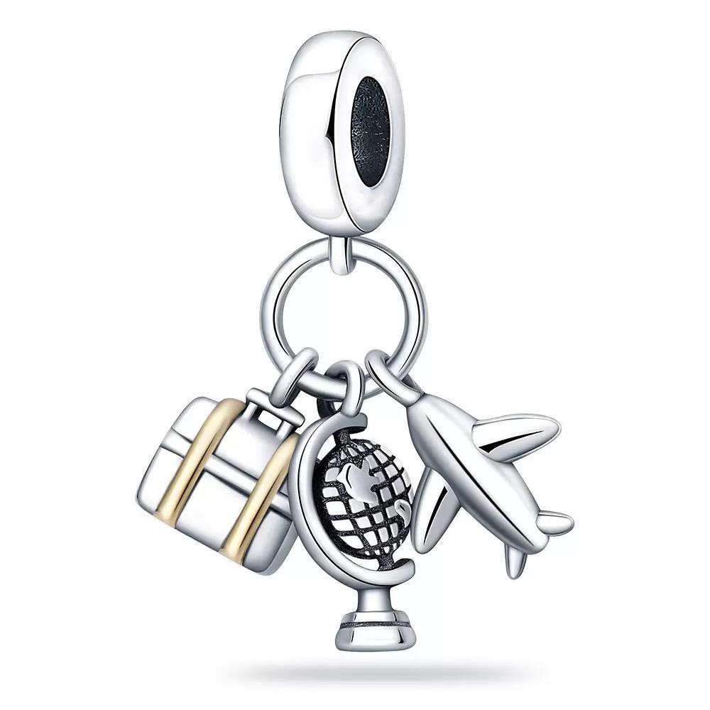 New Copper Sport Bicycle Car Guitar Violin Earphone Talisman Charm Fit For Original Bracelet Diy Women'S Boutique Jewelry