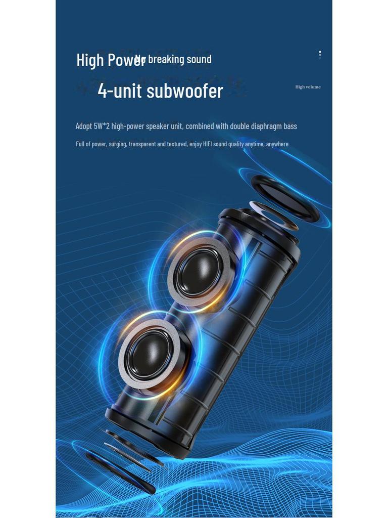 Wireless Bluetooth Mini Speaker with Colorful Lights & Heavy Bass for Home, Outdoor, Office, Card Slot Feature