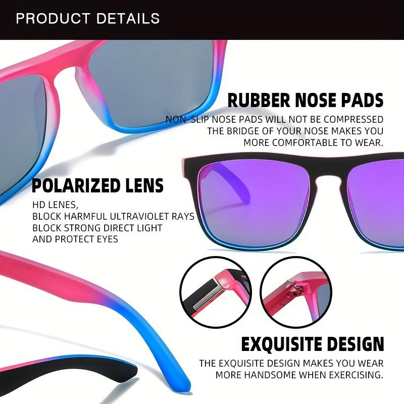 Sporty Square Fashion Glasses for Men and Women,Anti-Reflective PC LensesComposite Frame,Ideal for Cycling, Driving,Beach Travel