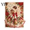 Decorative Seasonal Note Cards 3D Christmas Angel Greeting Card, Pop Up Holiday Card with Fabric Dress, Deer Stationery Merry for Family And