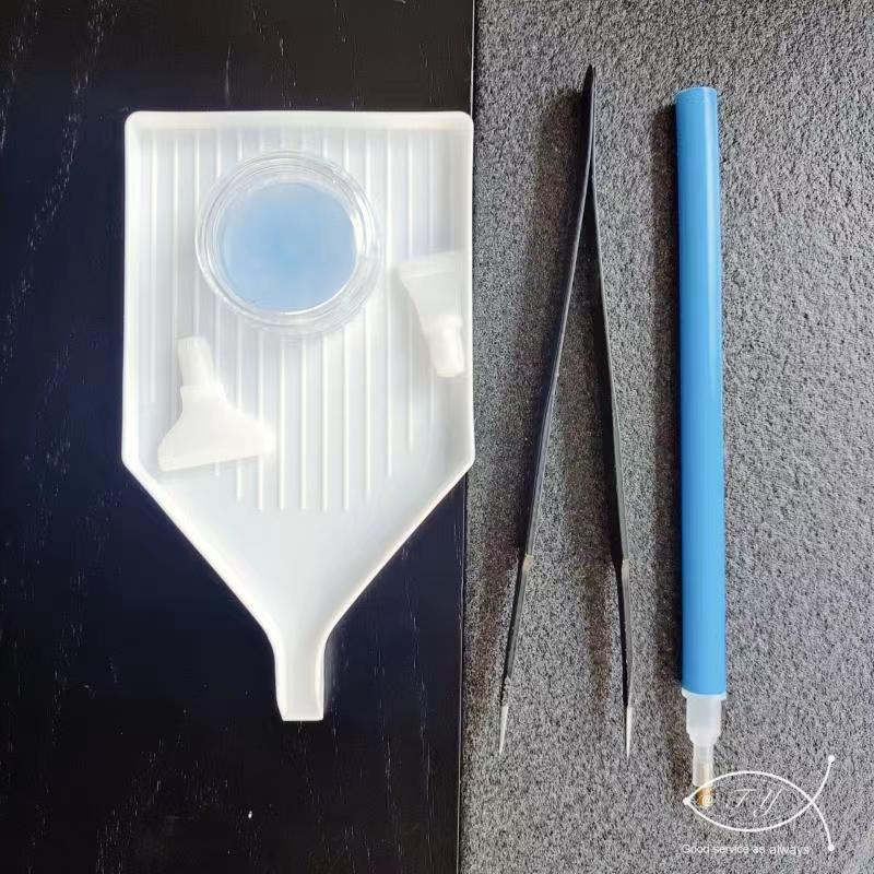 Diamond Drawing Tool Set with Protective Cover Iron Tweezers & Multiple Pen Tips Plastic Accessories