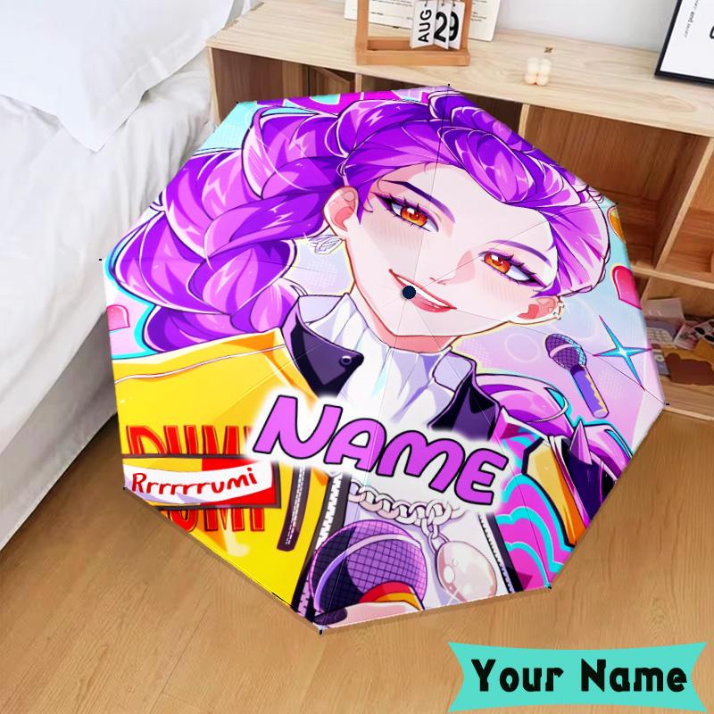 Custom Name KPop Cartoon Umbrella, Foldable Umbrella Suitable for Outdoor Shopping Travel Sports, Exquisite Gift for Family