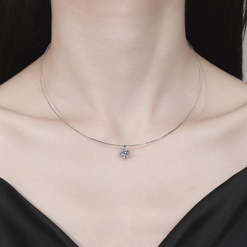 8 Popular Korean Style Jewelry VVS1 Heart Cut 1ct GRA Moissanite Pendant Necklace S925 Sterling Silver Jewelry for Women Gift