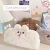 Large Capacity Plush Pencil Case Kawaii Student Multifunctional Stationery Bag Trend Personality Soft Cute Wallet Makeup Bag