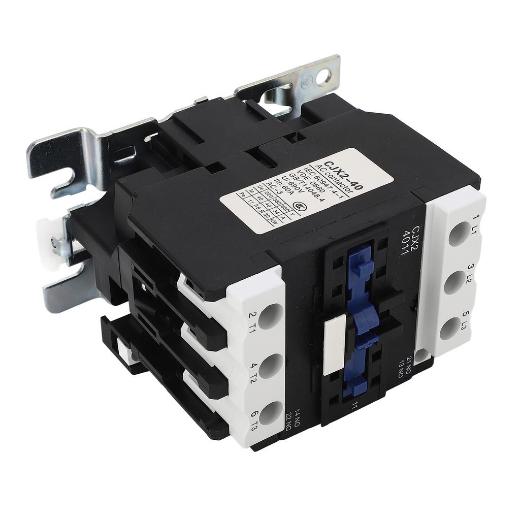 Контактор переменного тока 220 В 3П 1НО 1НЗ Вспомогательные 3НО Монтаж на основную рейку Серебряные контакты Низковольтный контроллер двигателя 40А
