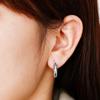 Fashion Silver Color Round Mini Earrings Set Half Hoop Colorful Zircon Ladies Luxury Jewelry Hoop Earrings