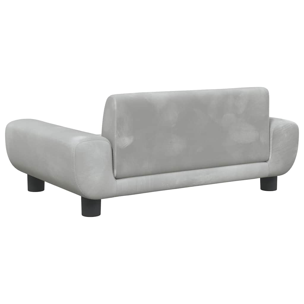 Dog Bed Light Grey 70 x 45 x 33 cm Velvet