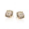 [R5589] - Silver 'Meghan' Gold Labradorite Earrings - 9x9 Mm