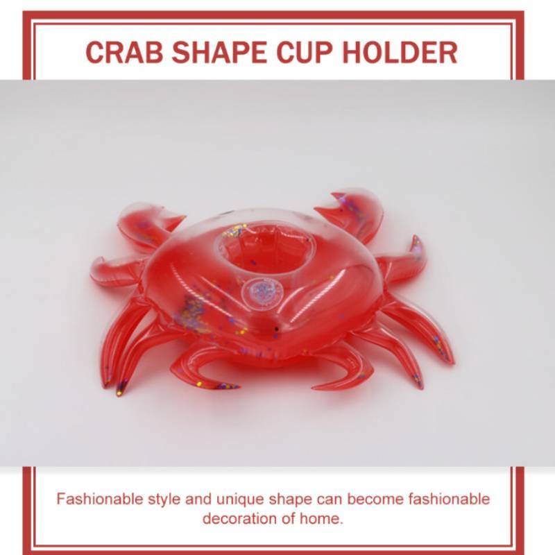 Pvc Inflatable Water Toy Red Crab Coaster Floating Cup Holder For Pool Parties