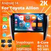 Android 14 Carplay Auto для Toyota Allion 2007 - 2020 Автомобильный радиоприемник 4G+WIFI Плеер Мультимедиа стерео Навигация Видео GPS Головное устройство