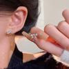 Мини маленькие сверкающие серьги-гвоздики с бриллиантовым бантом женские простые нишевые серьги не нужно снимать серьги на ночь