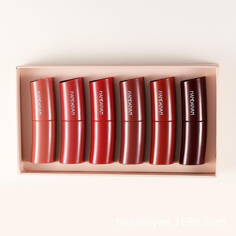 Шесть упаковок изогнутой помады Velvet Matte Lip Gloss