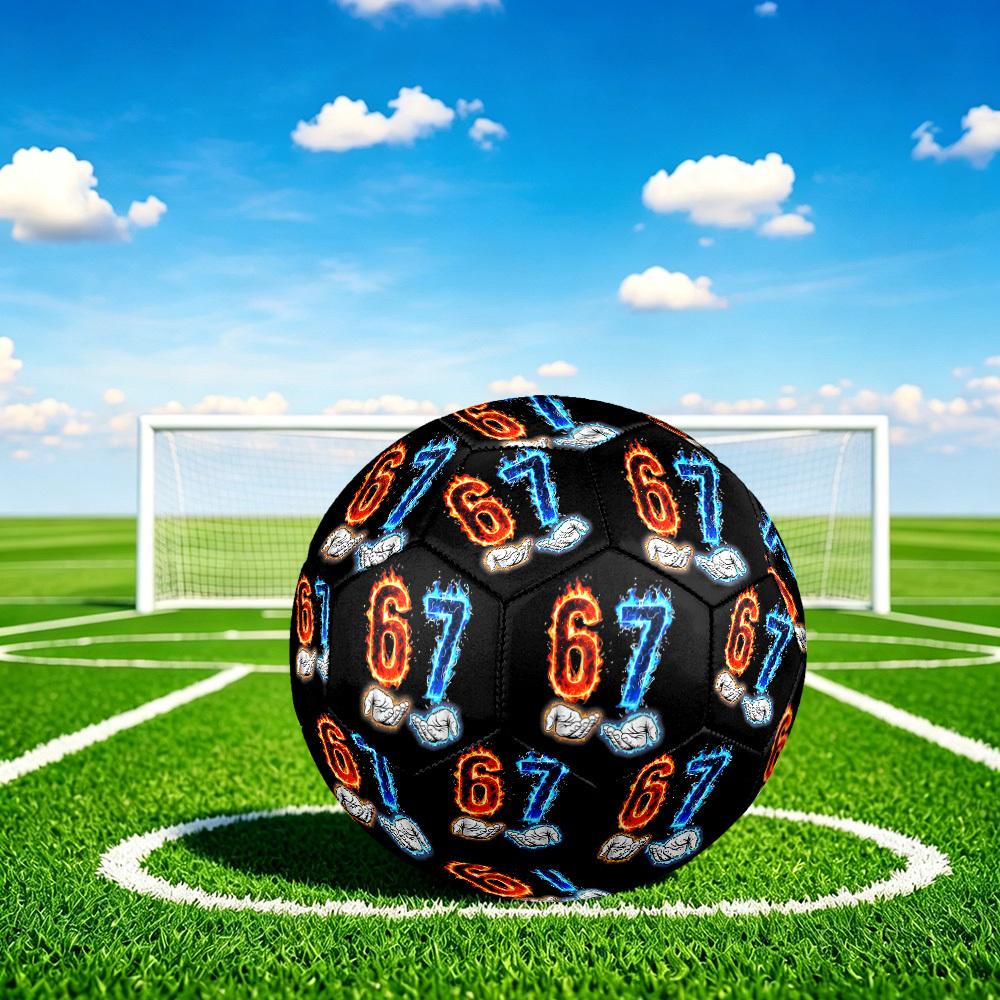 1pc Fire Ice Numbers Size 5 Soccer Ball Professional Match Training Football Indoor &Outdoor Sports Ball Lightweight Durable c6571
