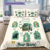 Trash Truck Adventure Custom Name Pattern Bedding Quilt Set Quilt Cover Pillowcase Home Birthday Gift(1 * duvet cover + 2 * pillowcase, without core)