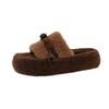 Home Super Fire Lamb Wool New Autumn and Winter 2025 Cotton Slippers Thick Bottom Fluffy Slippers Women Wear Warm