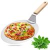 Stainless Steel Pizza Shovel Large Round Paddle Kitchen Oven Pizza Spatula Wide Surface Safe Baking Tools for