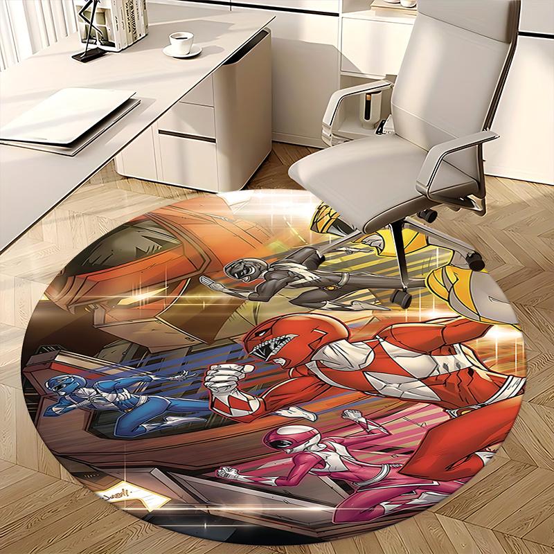 Power Rangers Chair Mat Round Carpet for Home Decor, Office Use, Bedroom, Living Room, Gift Idea0283b