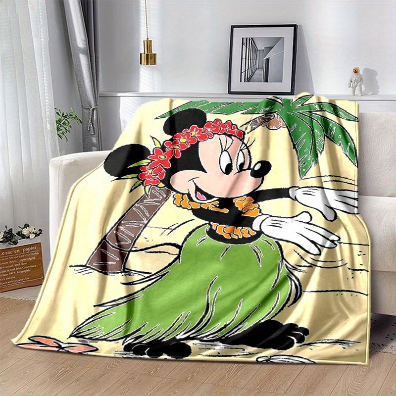 1pc Minnie Mouse Hawaiian Hula Girl Home Decor Throw Blanket Perfect for Couch, Bed, Travel