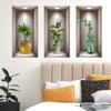 Green Plants Flowers Pattern Plant Pattern Wall Sticker for 3 Pcs/Set Living Room