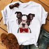Cute French Bulldog T-shirt Animal Harajuku Print Pattern Shirt Fun French Bulldog Short Sleeves Animal Lover Tshirt Dog Mom Tee