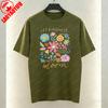 Let Kindness Bloom Art Aesthetic TShirt Colorful Wildflower Graphic Tops Fun Trendy Harajuku Casual Style Cotton Tee for Women