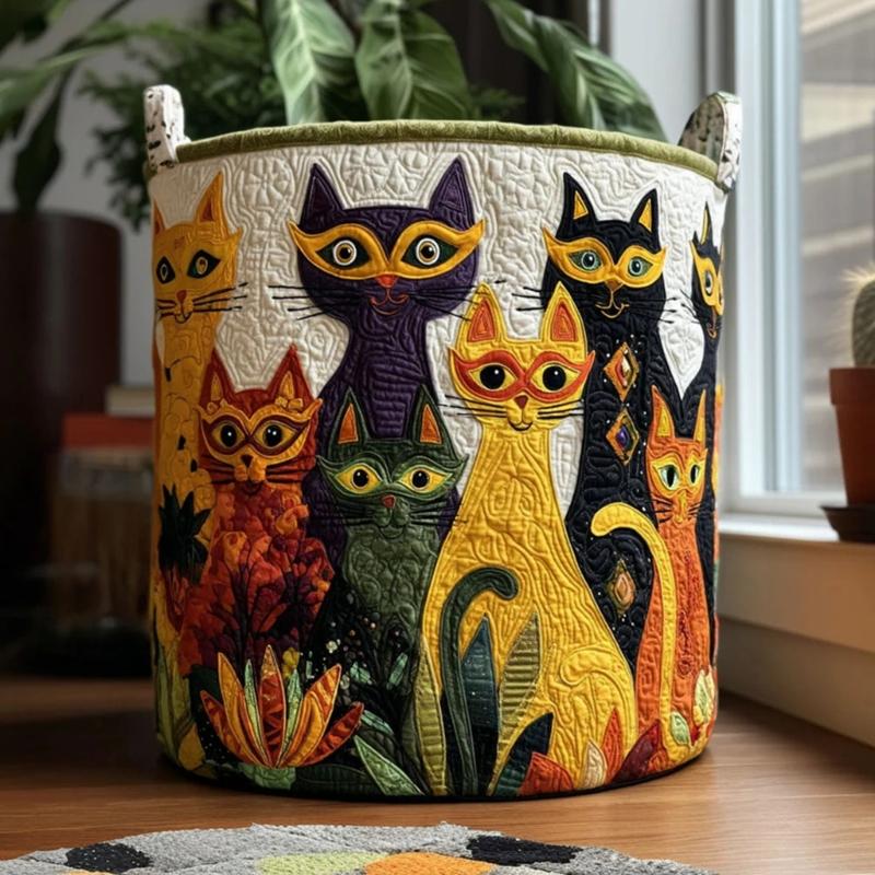 Корзина для белья с ручками для переноски, стеганая полиэстеровая корзина для одежды, полотенец и повседневного домашнего хранения