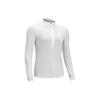 Casual Sports Half-Zip Running Training Long Sleeve T-Shirt Women Tops White 1365632-100