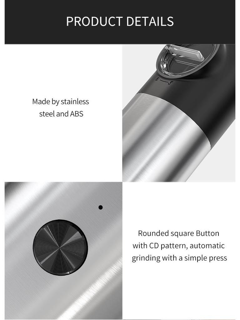Gravity-Sensing Electric Pepper & Salt Grinder for Household Use