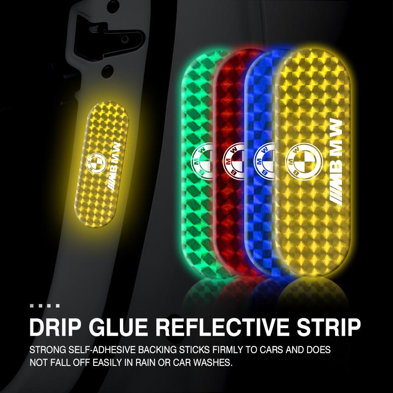 BROB8 Car Reflective Warning Stickers Night Visibility Protective Strip For BMW M 1 3 4 5 6 7 Series X1 X3 X4 X5 G20 G38 F48 E36 E39
