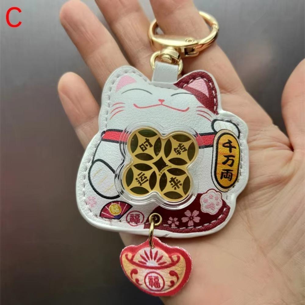 Maneki Neko Backpack Keyring Cartoon New Year Gift Lucky Best Friend Charms Pendant Unisex