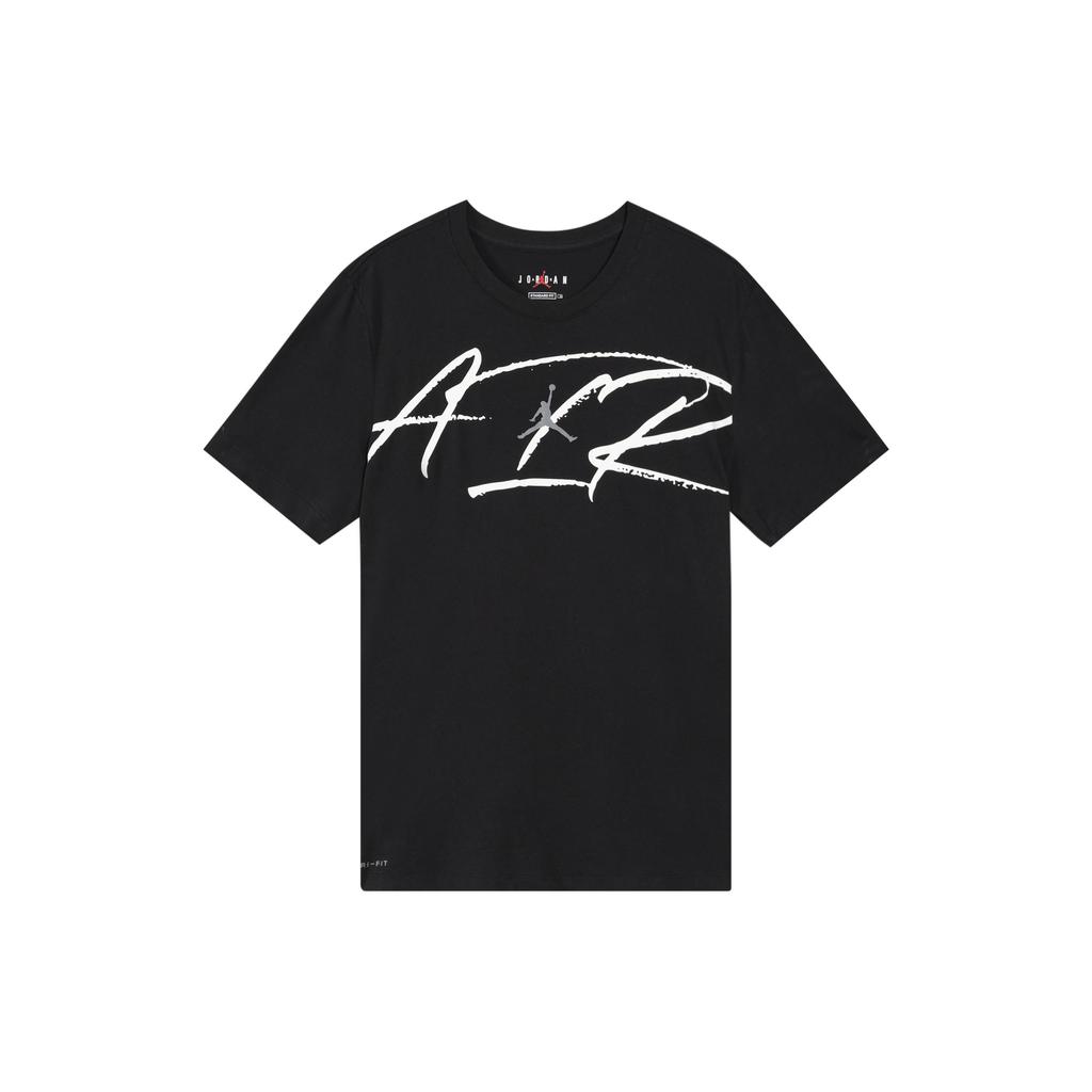 Jordan T Shirts Men's Black Crew Neck Moderate Straight Fit (Unisex) T-Shirts CN3579 010