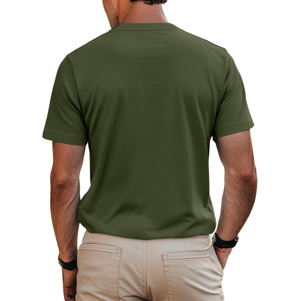 Men's Fashion Printed Round Neck Straight Shoulder Short Sleeve T-Shirt Top