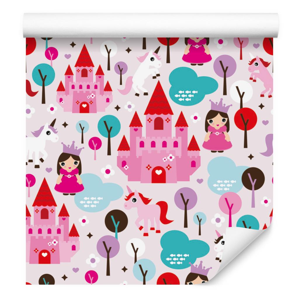 Fairytale and princesses castle horses wallpaper for living room and bedroom 50x1000