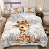 Giraffe Pattern Bedding Quilt Set Quilt Cover Pillowcase Home Decoration Birthday Gift (1 * duvet cover + 2 * pillowcase, without core)