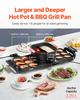VEVOR Hot Pot with Grill, 2300W 2-in-1 Electric Smokeless Grill and Hot Pot, Removable Shabu-shabu Hotpot with Non-stick Pan