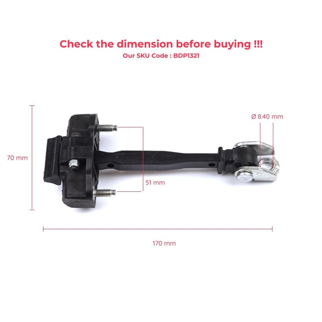 EDP1321-1 2 Pieces Rear Door Hinge Stop Check Strap Limiter for Peugeot 2008 e-2008 MK2 Opel Mokka B Mokka-e 9820816280