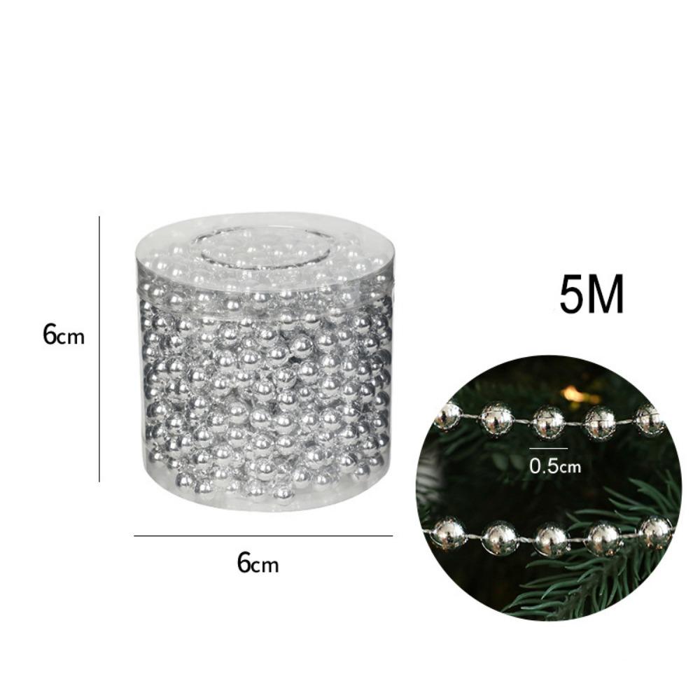 Plastic String Bead Chain 5M Christmas Decoration Christmas Tree Ornament Indoor Decoration