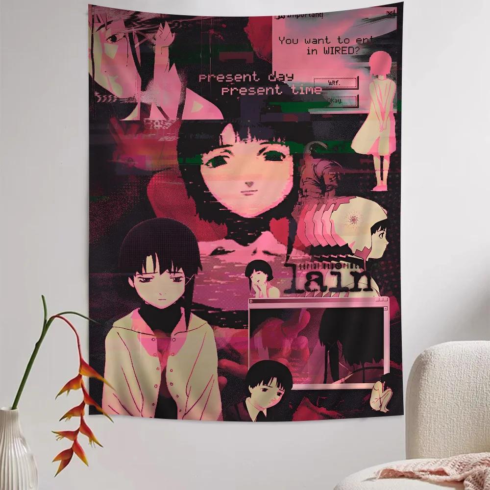 Serial Experiments Lain Cartoon Tapestry Art Science Fiction Room Home Decor Wall Hanging Home Decor